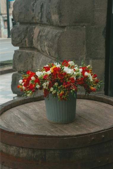 Floral wedding arch in London venue
